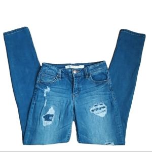 Tinseltown Juniors Distressed Mid-rise Jeans Size1